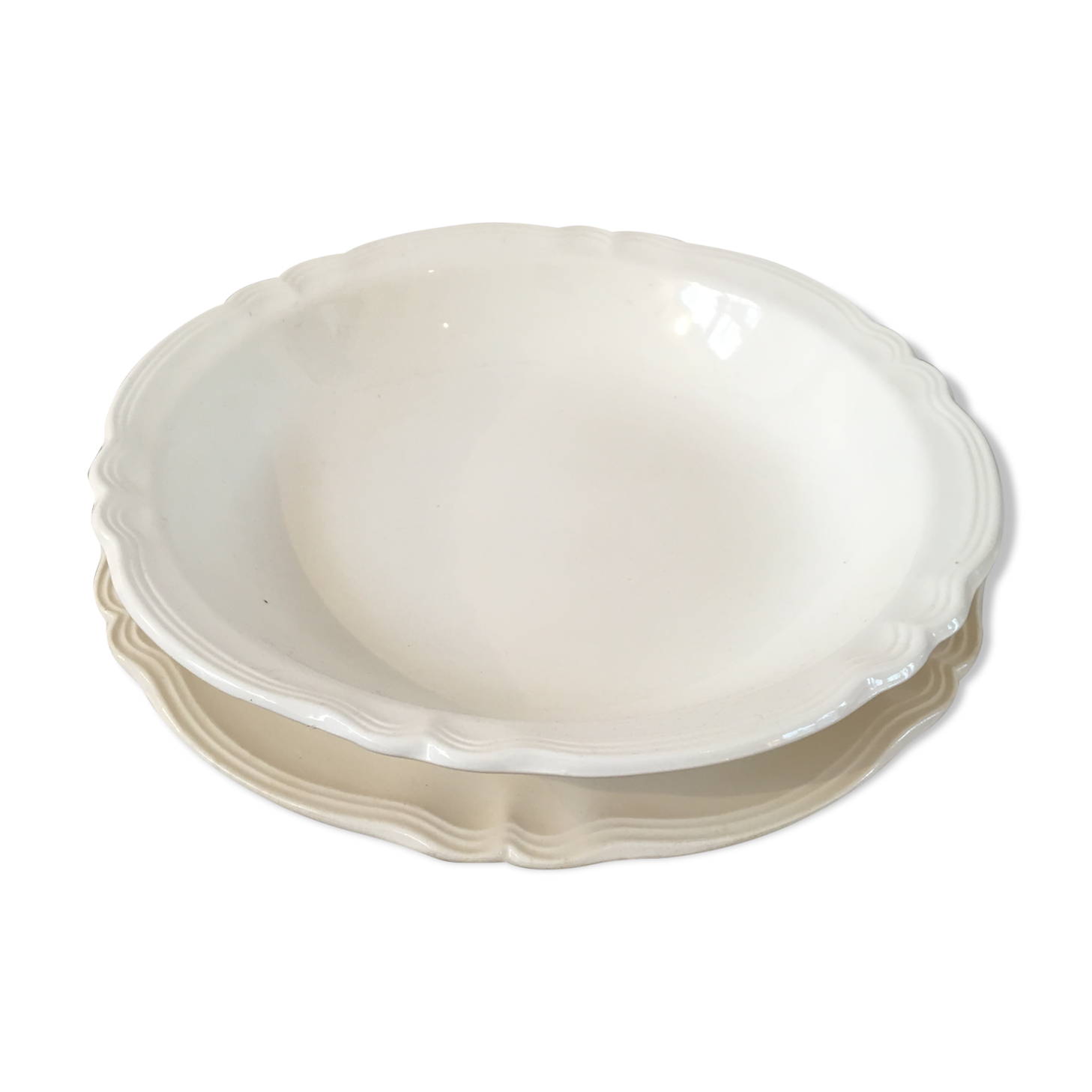 Digoin Sarreguemines 2-course ivory-style set