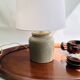Lampe grès, câble tissu 2 M, abat-jour coton
