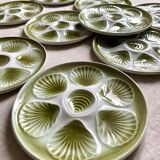 Set of 10 Moulin de Loups oyster plates