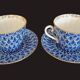 Pair of Russian imperial porcelain cups "Lomonosov" from St Petersburg