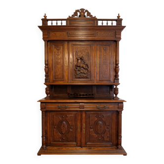 Oak buffet from the 1890s-1900s in Henri II style.
