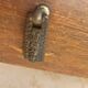 coat rack, hooks, wood and metal, vintage