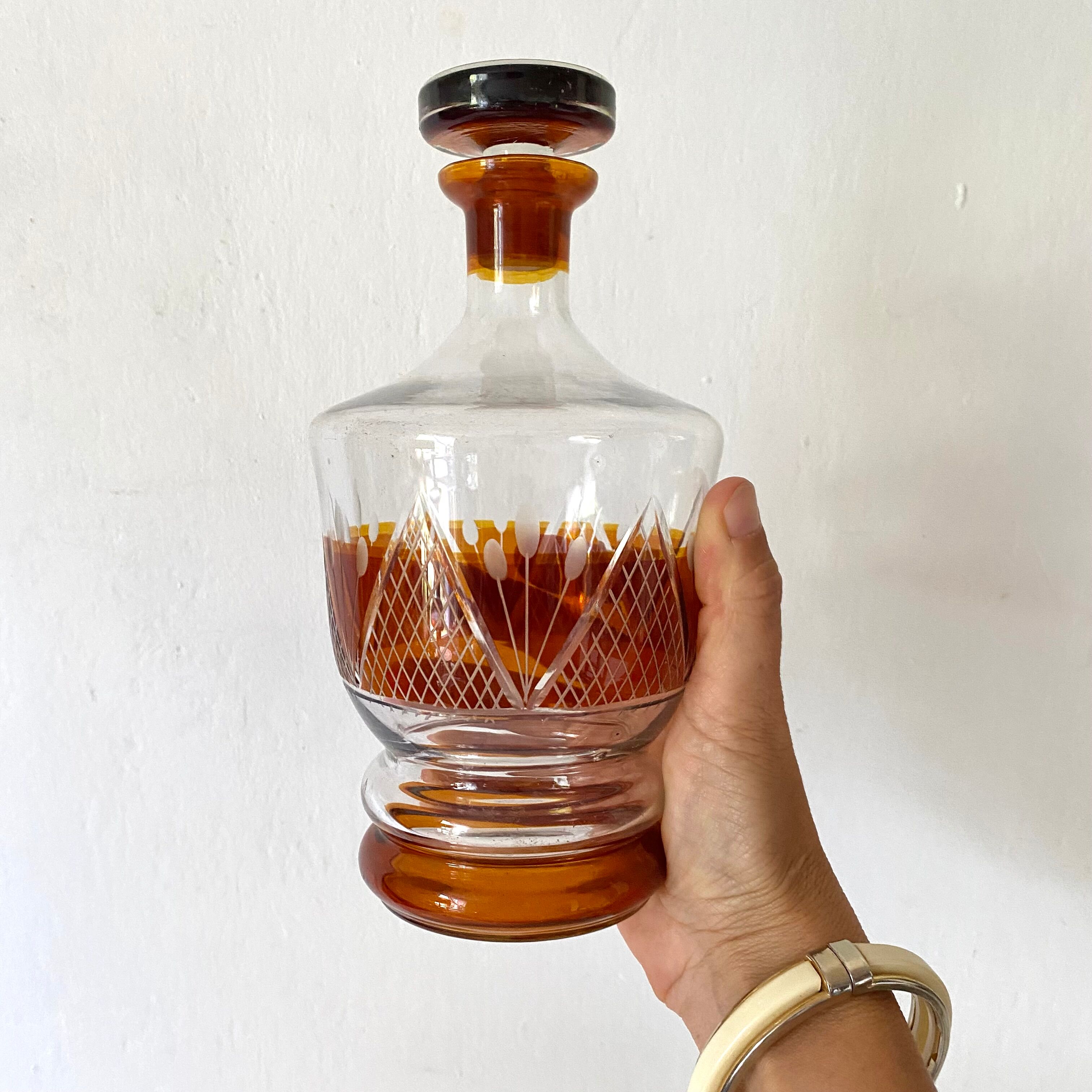 Overlay crystal decanter