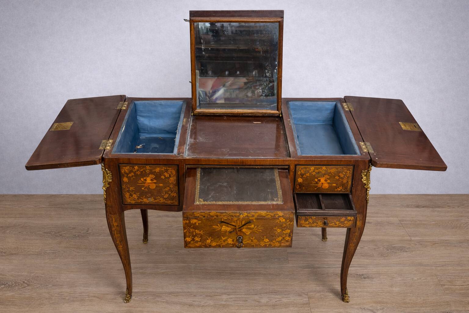 Powdered marquetry, French work from the Louis XV Transition period.