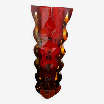 Vase en verre sommerso