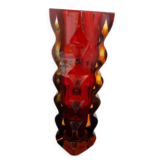 Vase en verre sommerso