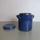 Blue ceramic pot signed Normand