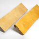 Two 1960s large Aldo Tura shelves made of wood and goatskin in beige