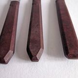 Set of 6 table knives Red Bakelite handle Art Deco period 1930 Stainless steel blade