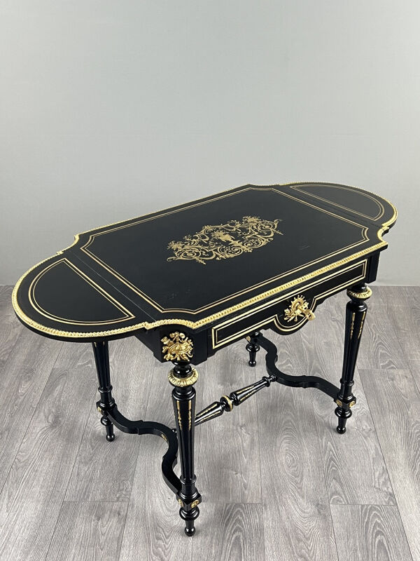 Table de salon à volets de style Napoléon III, XIXe siècle