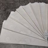Serviettes de table anciennes damassées art nouveaux foral 60 cm