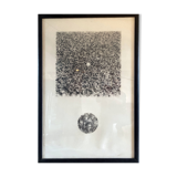 Lithograph 1882 "Foule" signed by Michel Houssin (born in 1941)