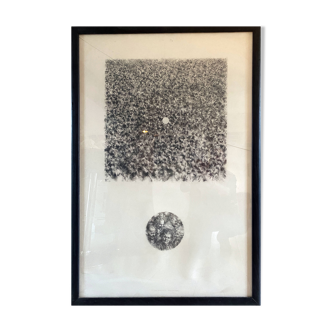 Lithograph 1882 "Foule" signed by Michel Houssin (born in 1941)