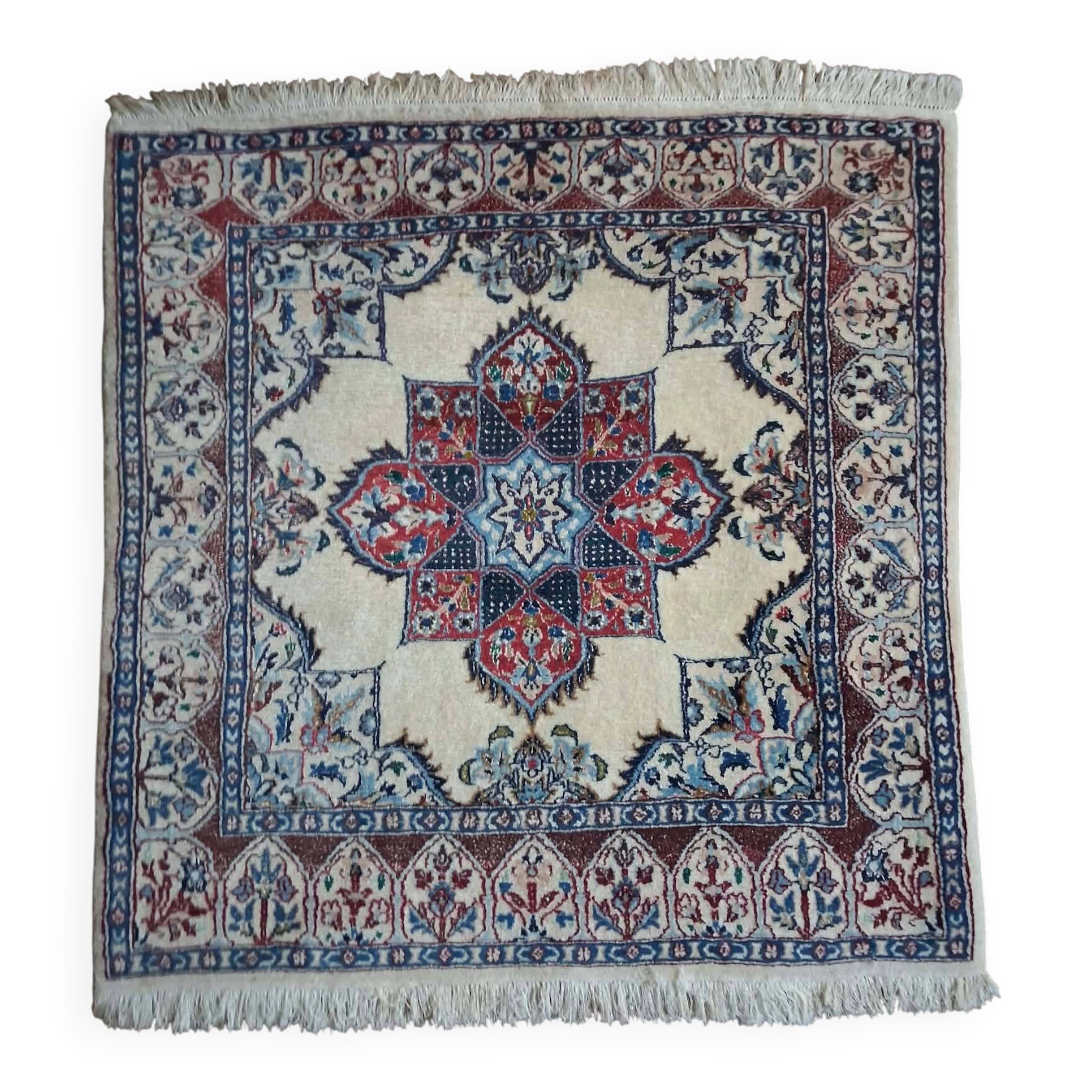 Handmade Persian Nain carpet 103x103cm