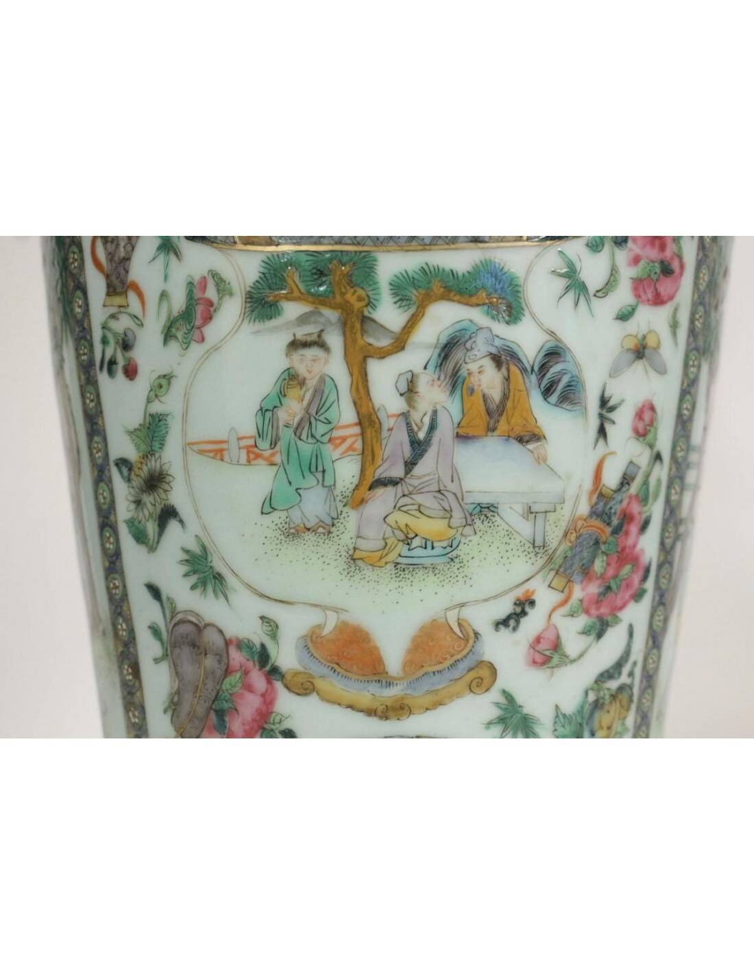 Early 20th century Chinese lamp, porcelain and gilt bronze