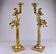 Pair of large candlesticks with cherubs