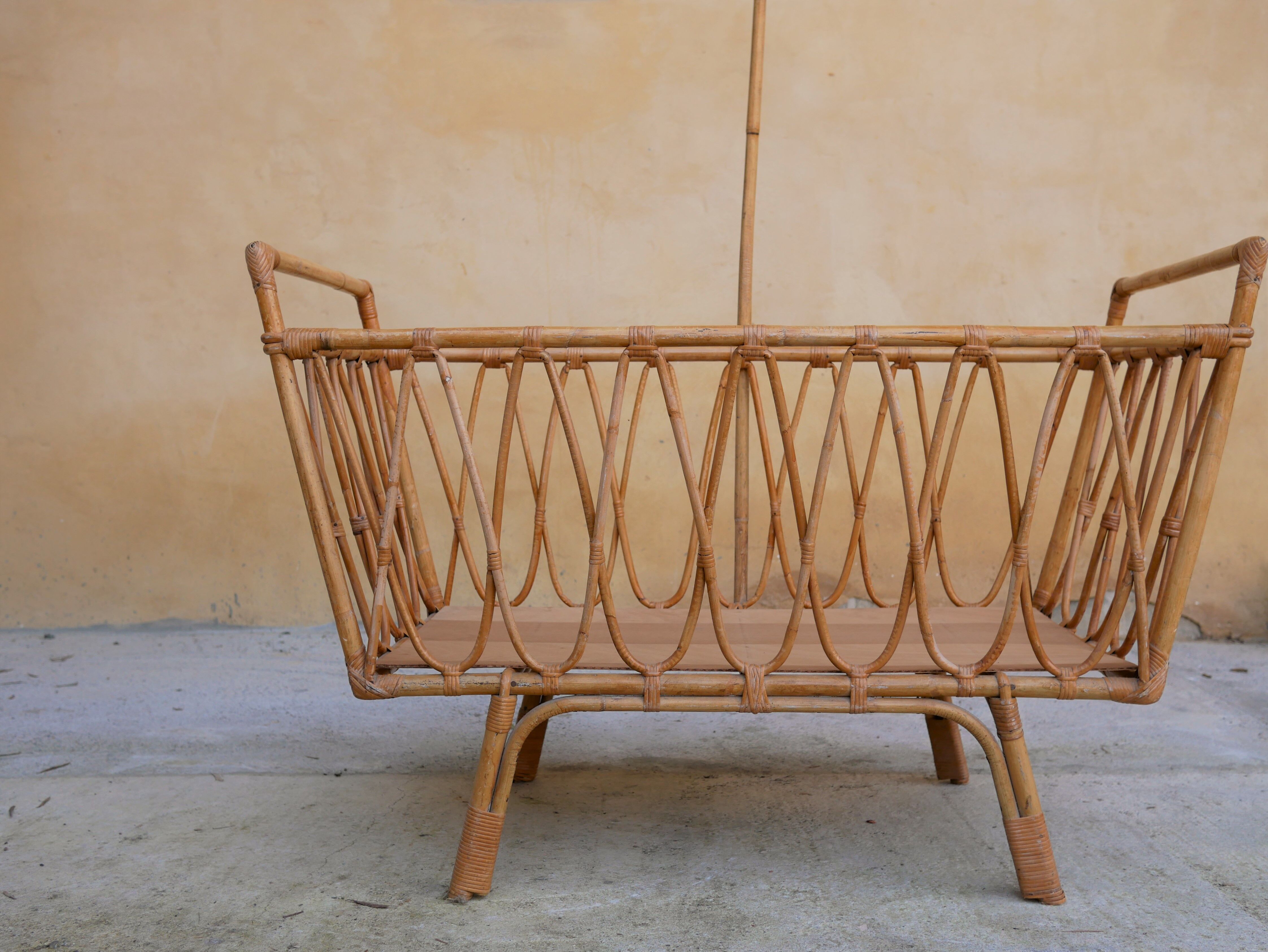 Vintage cradle rattan
