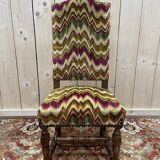 4 chaises de style Louis XIII en bois tournés et velours