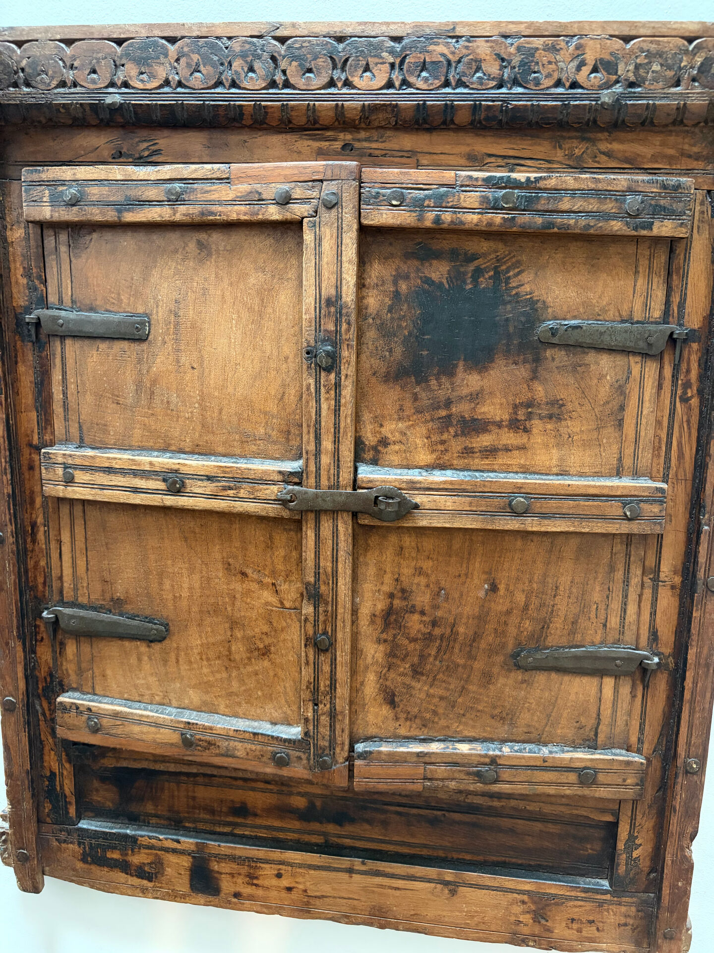 Old Indian carved wooden window