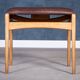 Mid-Century Stool in Beech with Brown Leather Seat, Denmark, 1950s