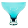 Grand vase sur pied en verre sarcelle.
