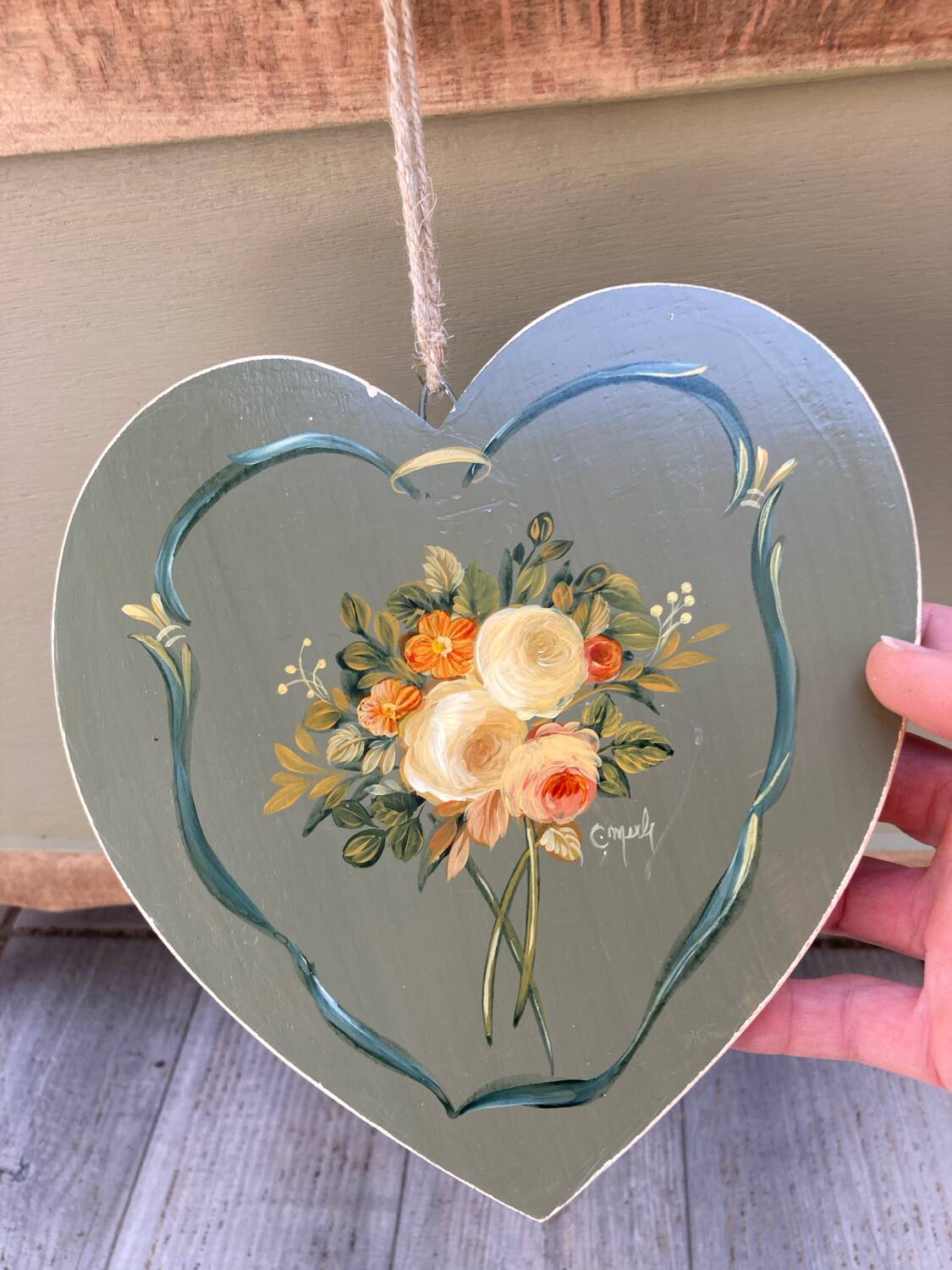 Vintage khaki chest and its removable Slavic heart