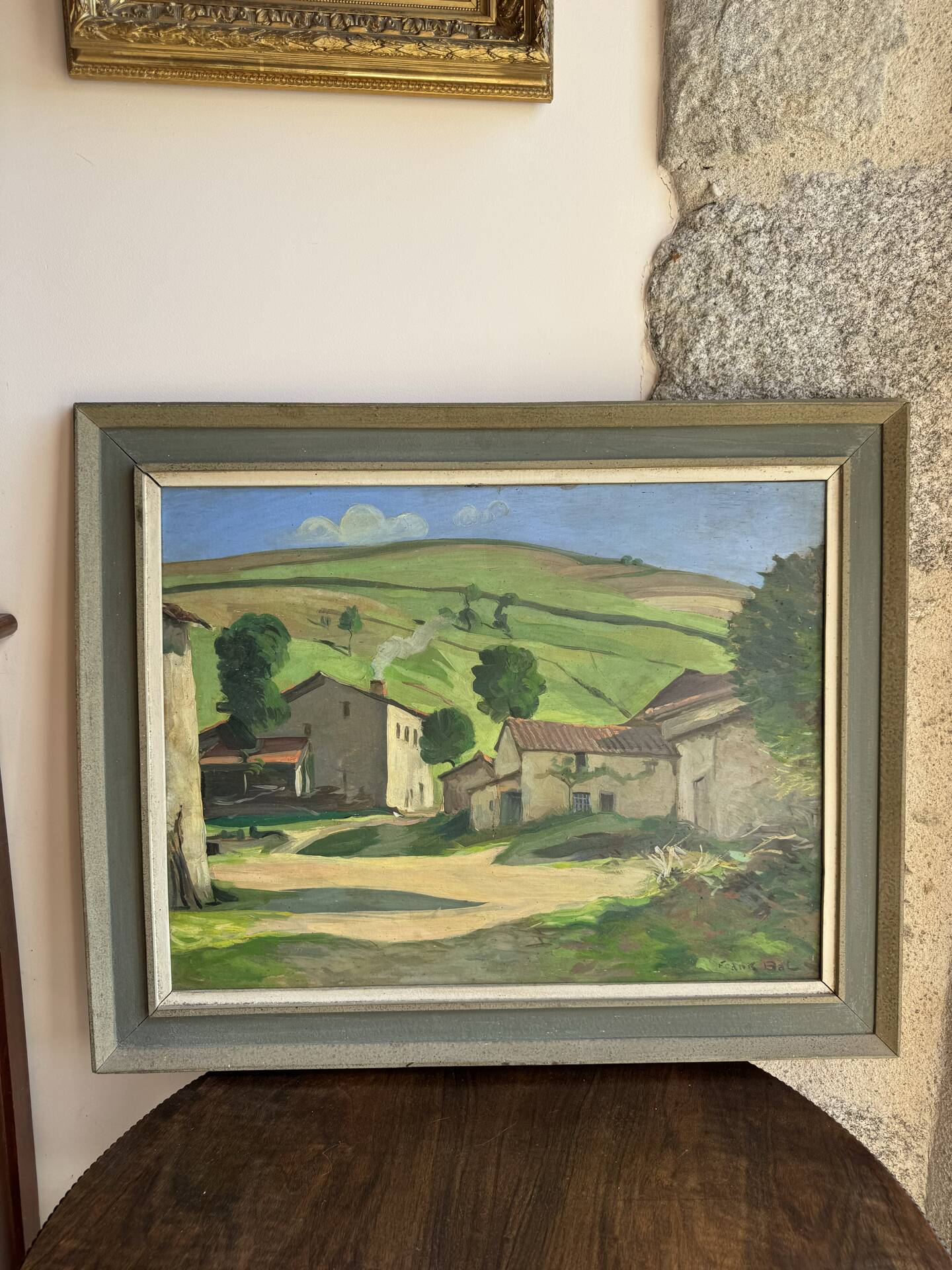 Old table landscape signed Franc Bal (1876-1960)