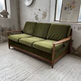 Scandinavian teak bench bed 140