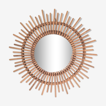 Mirror sun in rattan varnish 67.5cm