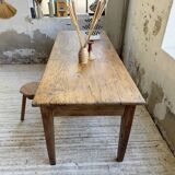 Pine and oak + walnut farmhouse table 1950