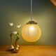 Suspension globe vintage art déco en verre dépoli jaune