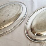 Oval silver-plated metal platters, Christofle