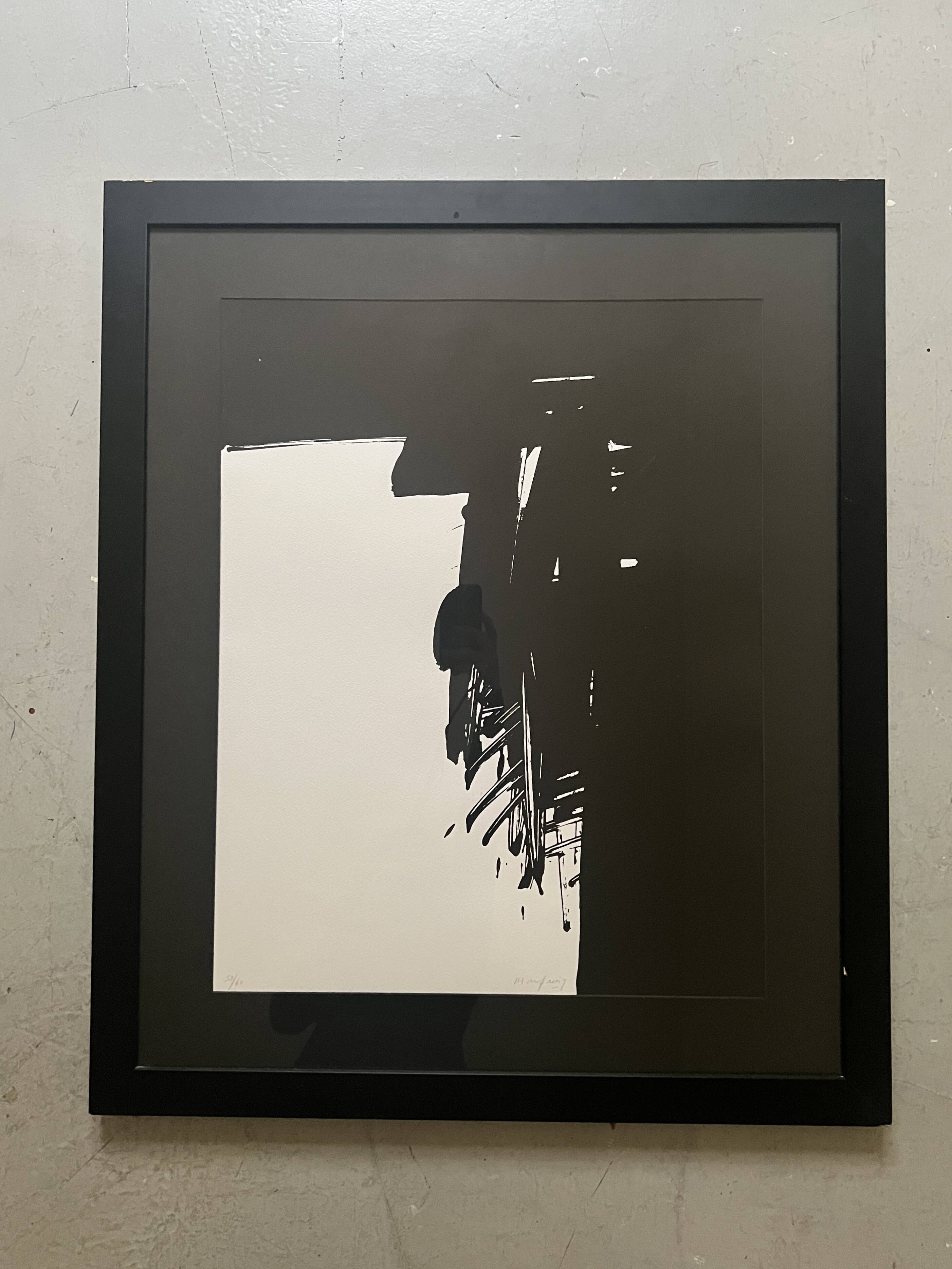 Abstract glass art by A. Marfaing, numbered and signed by hand.