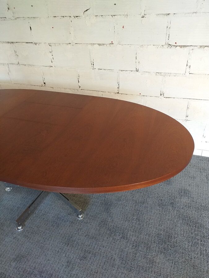 Georges Frydman's 60s vintage teak design oval dining table