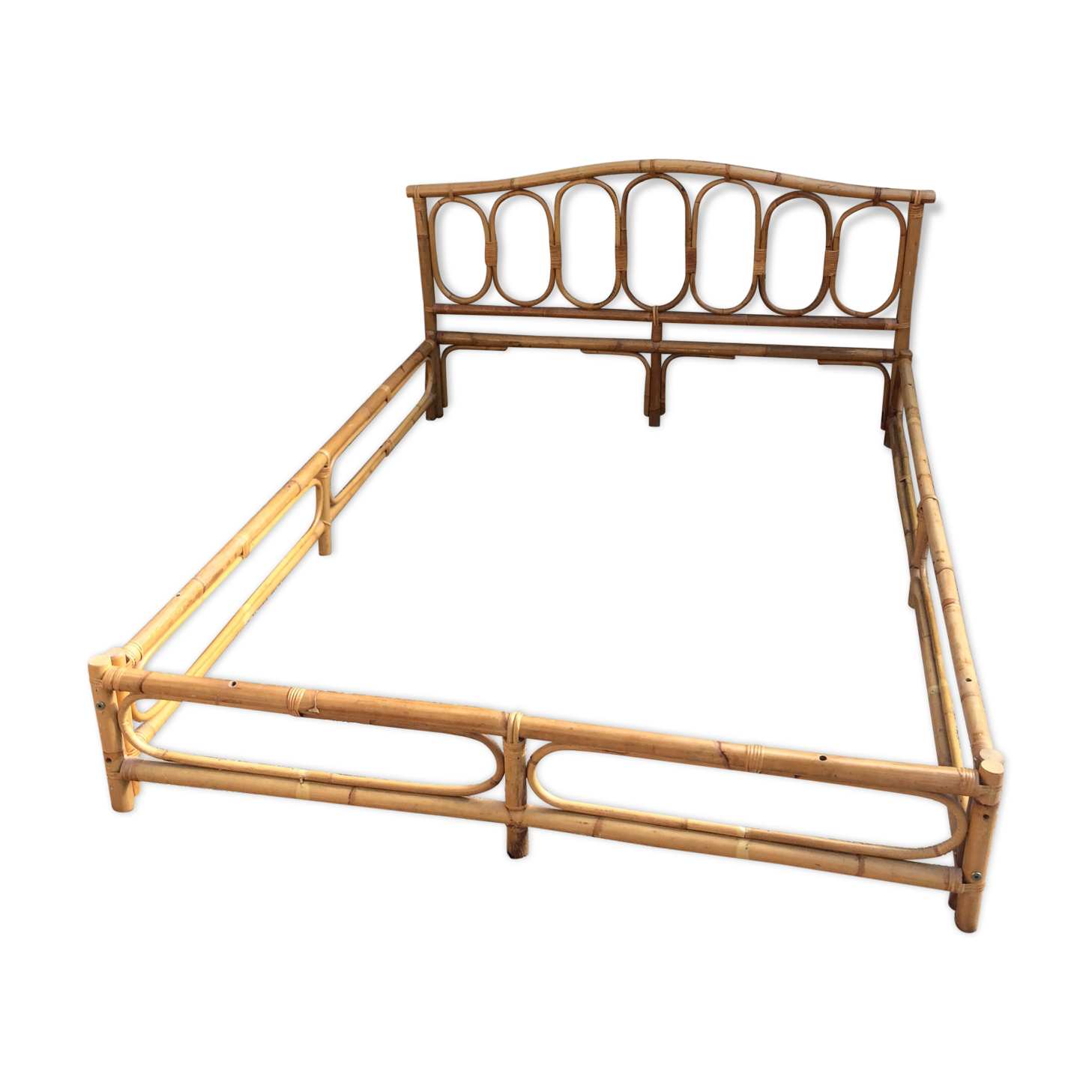 Vintage bamboo double bed