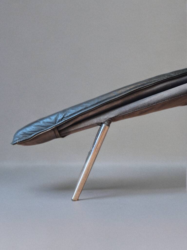 Scandinavian black leather lounge chair, 1980