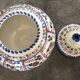 Jar, candy dish in enamelled ceramic with hand-painted decoration by p.arzobispo