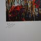 Michel Henry : Cavalier dans le sous-bois aux coquelicots, lithographie originale signée