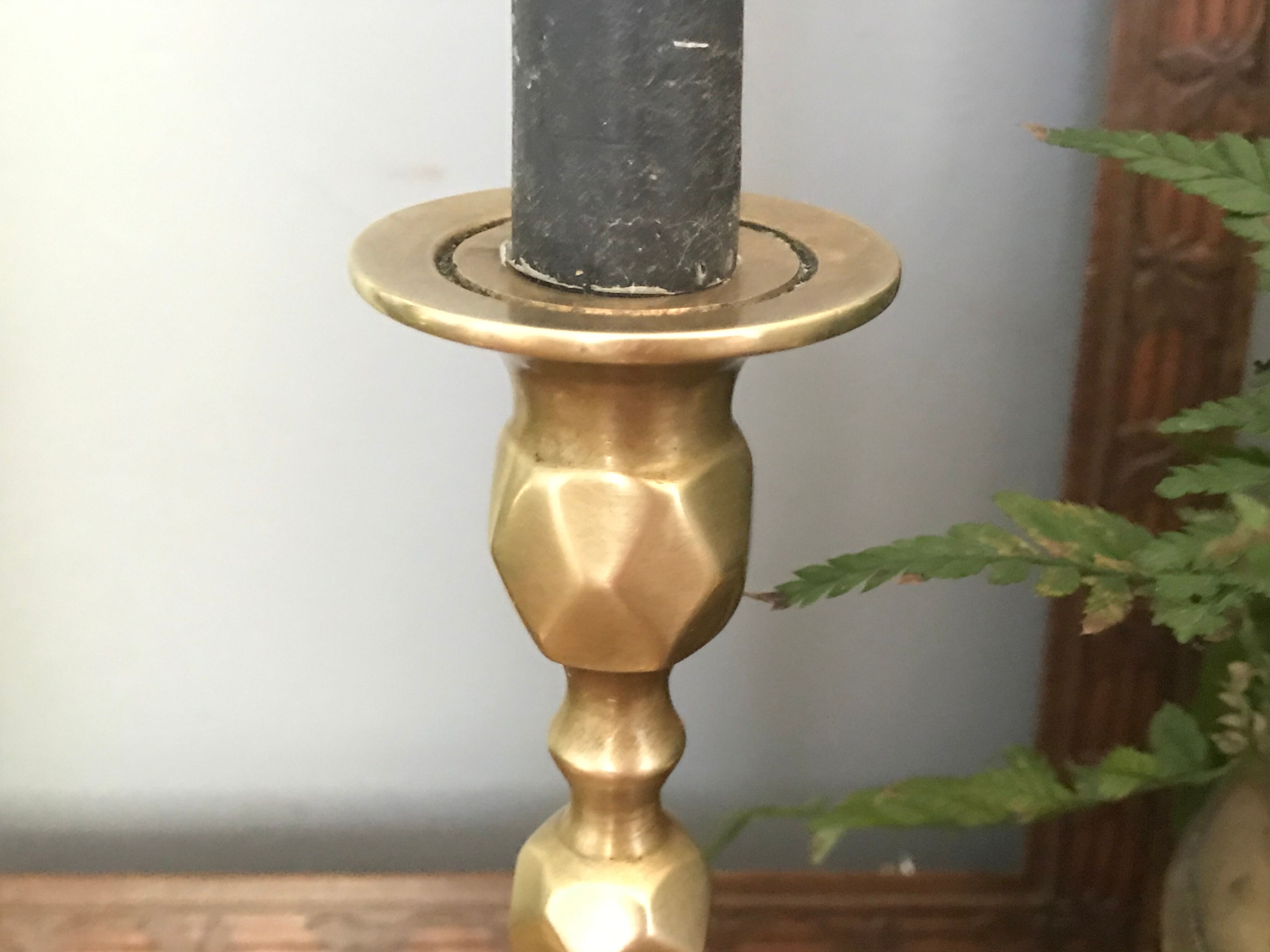 Pair of brass candlesticks
