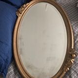 Old golden oval mirror 79x48cm