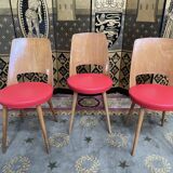 Suite of three chairs of baumann bistro "Mondor"
