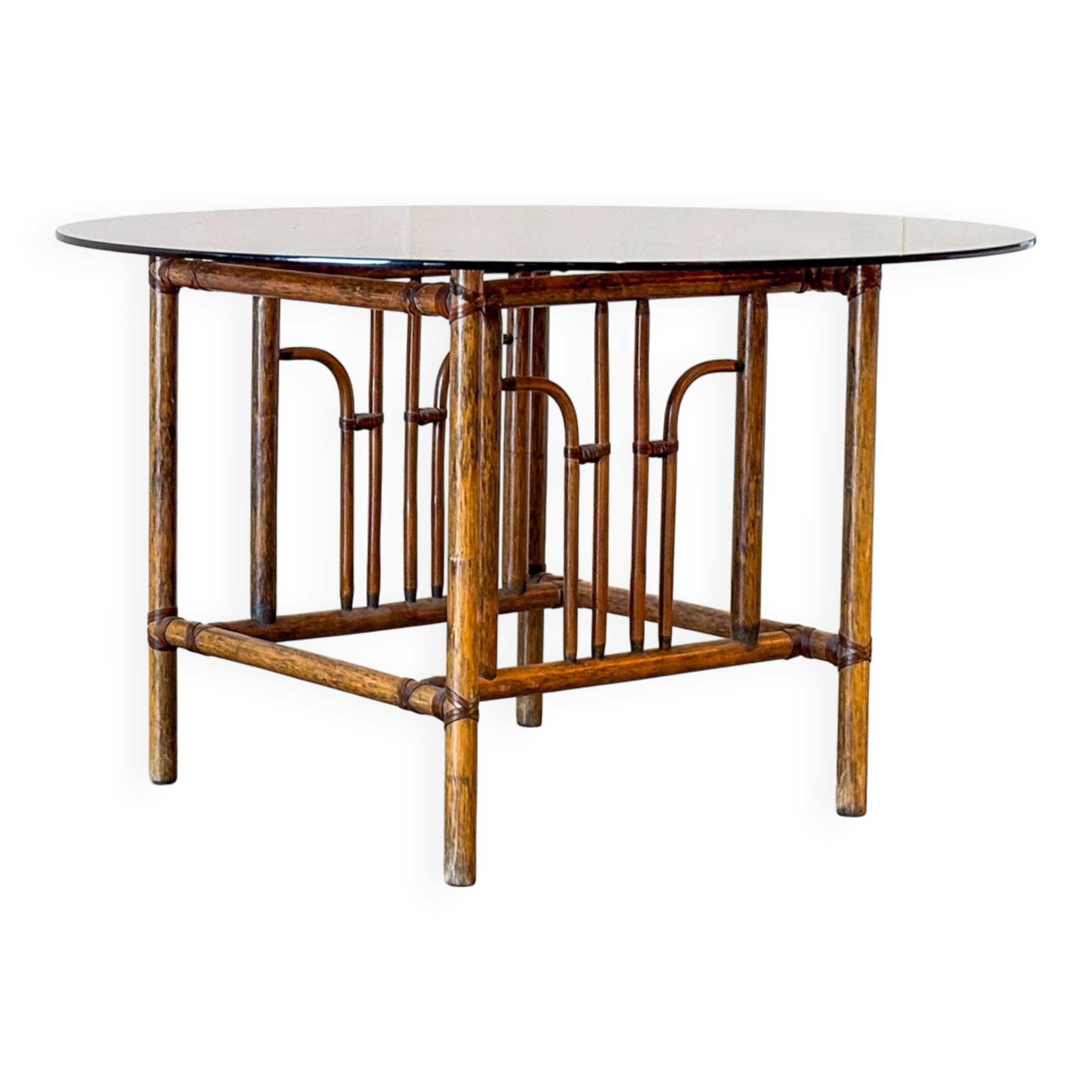 Round rustic dining table