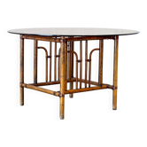Round rustic dining table