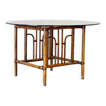 Round rustic dining table
