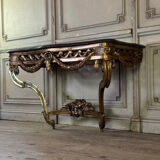 Transitional console in carved and gilded wood, France, 18th century