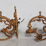 Pair of large Napoleon III bronze wall lights