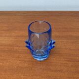 Blue glass vase model 20064 in Mid-Century style by Vladislav Urban for Hermanova Hut, 1960s.