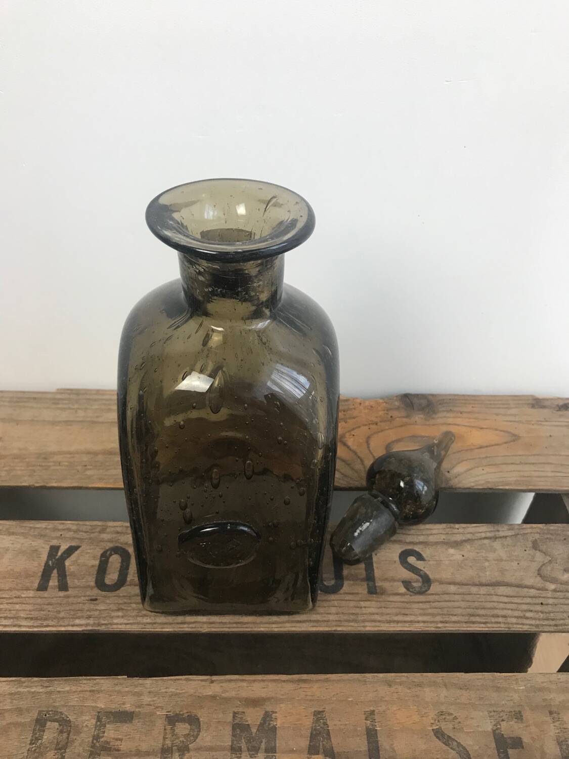 Old carafe from the 60s/70s in bubbled glass