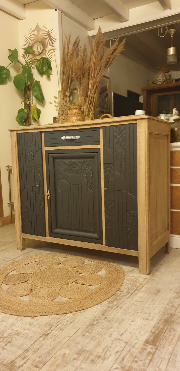 Art deco sideboard in solid oak