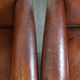Vintage set of 4 sheepskin leather dining chairs on castors